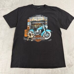 Harley-Davidson Iron Garage Pug Dog PA Graphic T-Shirt Black Mens Large 2023